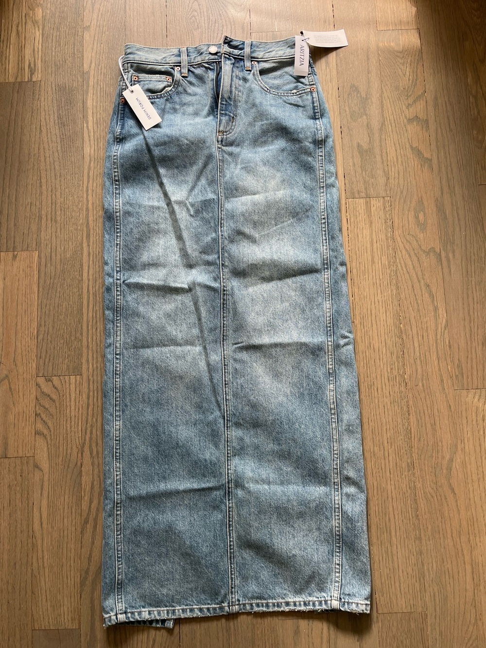 NWT Aritzia Denim Forum ’90s Pencil Maxi Skirt Size 24